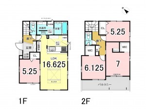 八千代市高津、新築一戸建ての間取り画像です