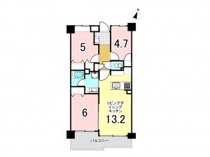 八千代市萱田町、マンションの間取り画像です