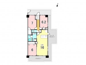 八千代市大和田新田、マンションの間取り画像です