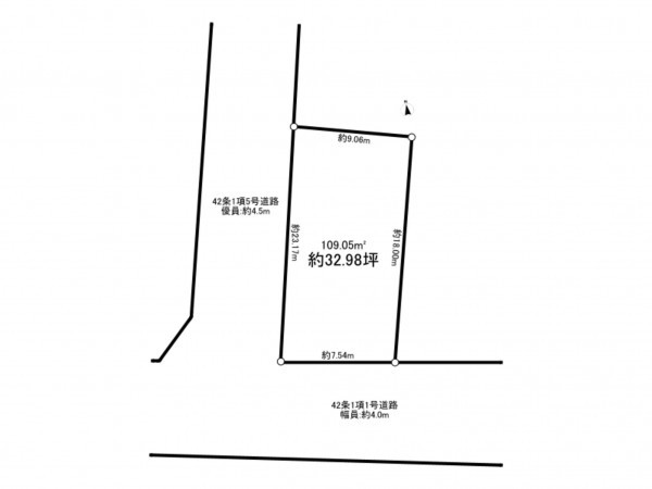 八千代市大和田新田、土地の間取り画像です