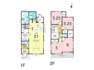 八千代市大和田、新築一戸建ての間取り画像です