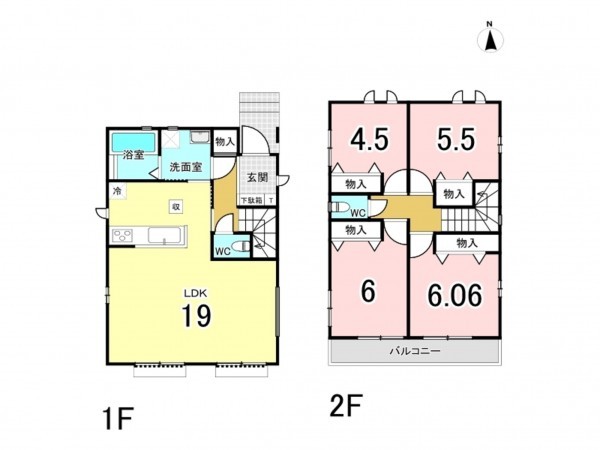 八千代市八千代台西、新築一戸建ての間取り画像です