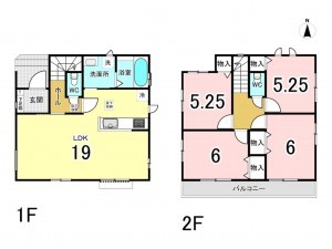 八千代市八千代台西、新築一戸建ての間取り画像です