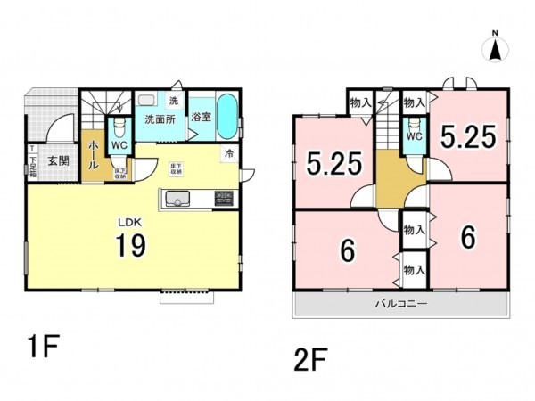 八千代市八千代台西、新築一戸建ての間取り画像です