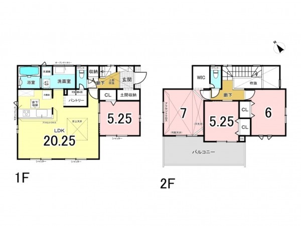 八千代市八千代台東、新築一戸建ての間取り画像です
