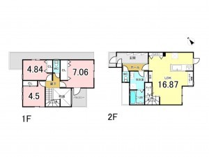 八千代市八千代台北、新築一戸建ての間取り画像です