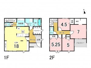 八千代市大和田新田、新築一戸建ての間取り画像です
