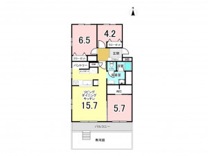 八千代市勝田台南、マンションの間取り画像です
