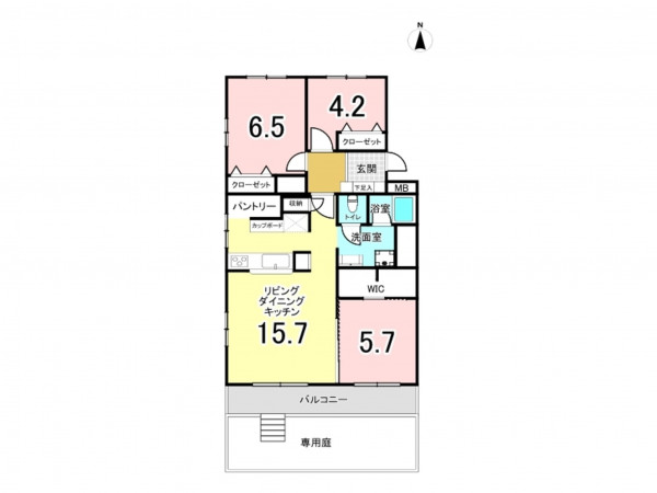 八千代市勝田台南、マンションの間取り画像です