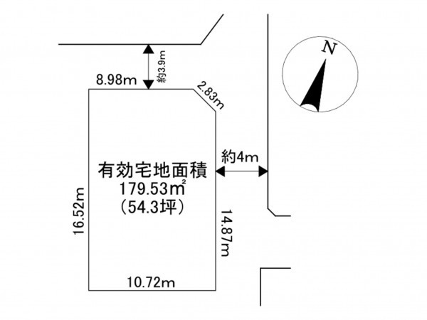 川西市錦松台、土地の間取り画像です