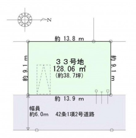 川西市清和台、土地の間取り画像です