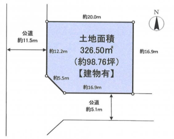川西市大和、土地の間取り画像です
