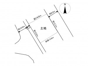 川西市芋生、土地の間取り画像です