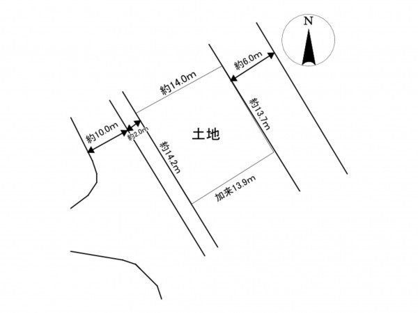 川西市芋生、土地の間取り画像です