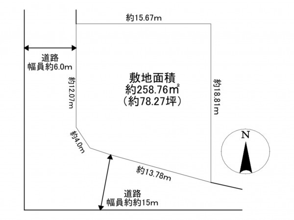 川西市緑台、土地の間取り画像です