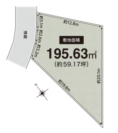 川西市萩原、土地の間取り画像です