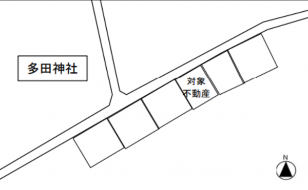川西市多田院、土地の地図画像です