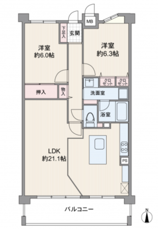 川西市東畦野、新築一戸建ての間取り画像です