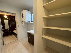 川西市多田院、新築一戸建ての洗面画像です