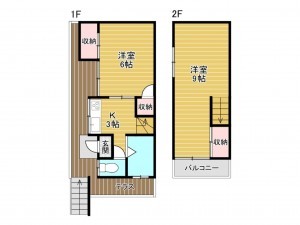川西市霞ケ丘、中古一戸建ての間取り画像です