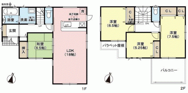 川西市水明台、新築一戸建ての間取り画像です