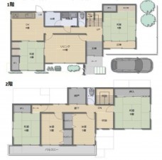 川西市清和台、中古一戸建ての間取り画像です