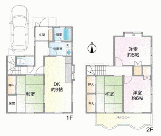 川西市西多田、中古一戸建ての間取り画像です