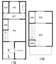 川西市東多田、中古一戸建ての間取り画像です