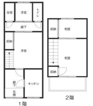 川西市東多田、中古一戸建ての間取り画像です