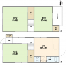 川西市東多田、中古一戸建ての間取り画像です