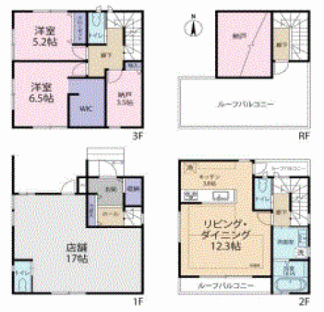 川西市火打、中古一戸建ての間取り画像です