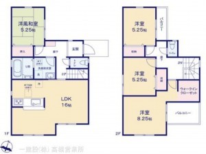 川西市西多田、新築一戸建ての間取り画像です