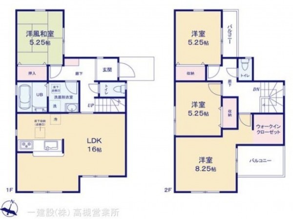 川西市西多田、新築一戸建ての間取り画像です