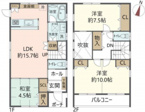 川西市東畦野、中古一戸建ての間取り画像です