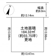 川西市水明台、土地の間取り画像です