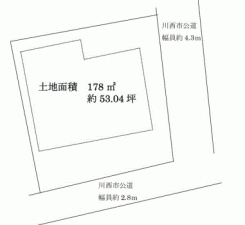 川西市萩原、土地の間取り画像です