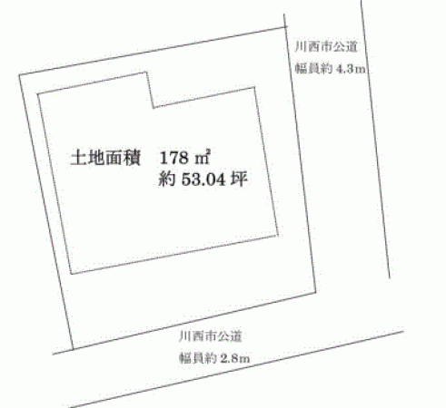 川西市萩原、土地の間取り画像です