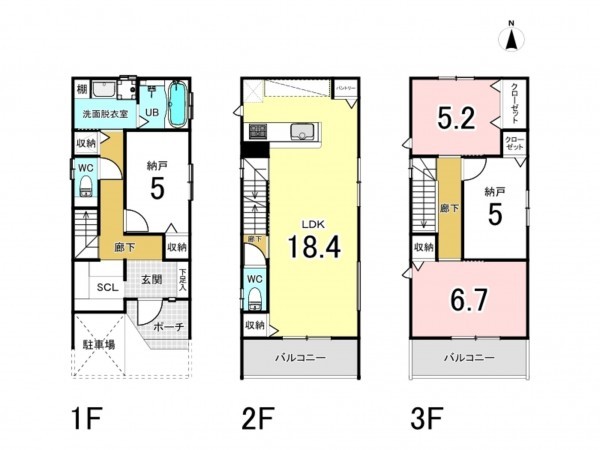 川西市久代、新築一戸建ての間取り画像です