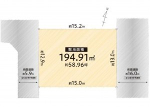 川西市向陽台、土地の間取り画像です