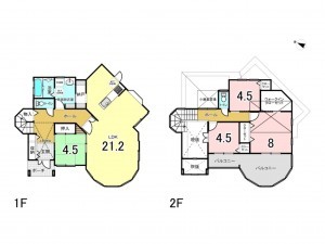 川西市けやき坂、中古一戸建ての間取り画像です