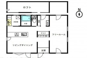 川西市水明台、中古一戸建ての間取り画像です