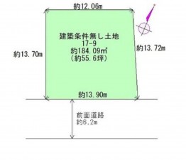 川西市けやき坂、土地の間取り画像です
