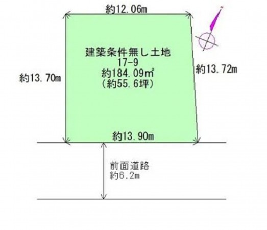 川西市けやき坂、土地の間取り画像です
