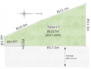 川西市清和台、土地の間取り画像です