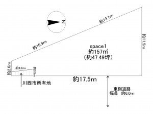 川西市清和台、土地の間取り画像です