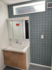 川西市鼓が滝、新築一戸建ての洗面画像です