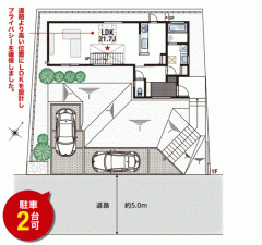 川西市緑台、新築一戸建ての間取り画像です