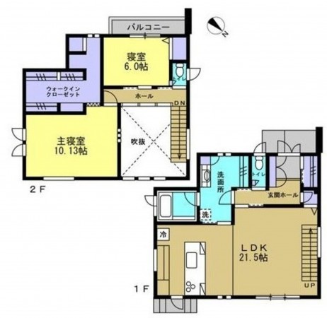 川西市清和台、中古一戸建ての間取り画像です