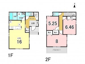 川西市清流台、新築一戸建ての間取り画像です