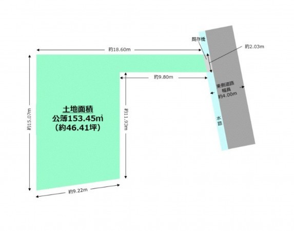 川西市南花屋敷、土地の間取り画像です